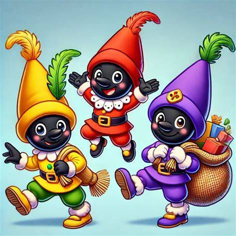 Historische illustratie: Zwarte Piet als knecht in middeleeuwse tradities