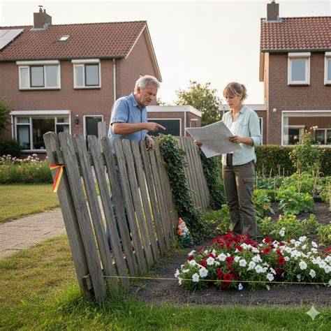 Diagram: mandeligheid en eigendom op erfgrens