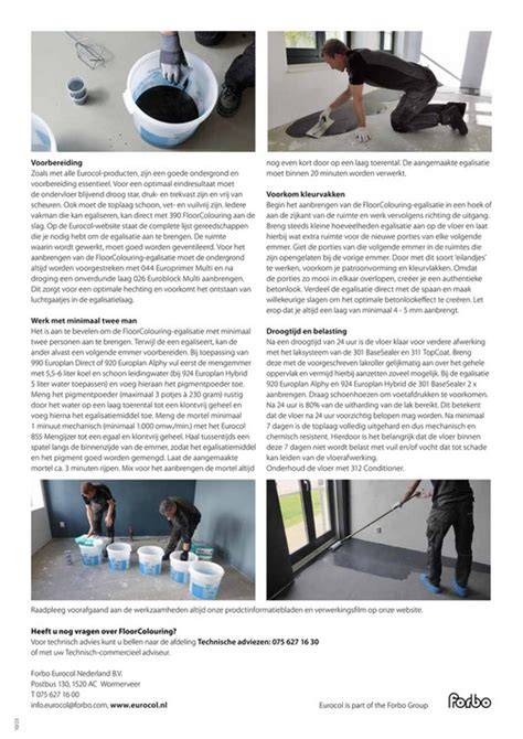 Procedure: voorbereiding, egalisatie, gietlaag en topcoat