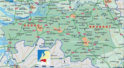 Locatie kaart Brabant en omgeving