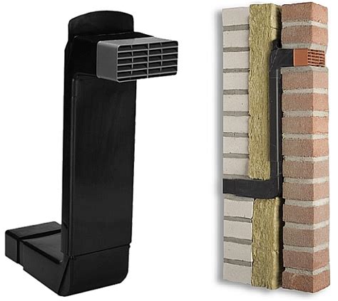 Illustratie van een S-vormige PVC ventilatiekoker in de gevel