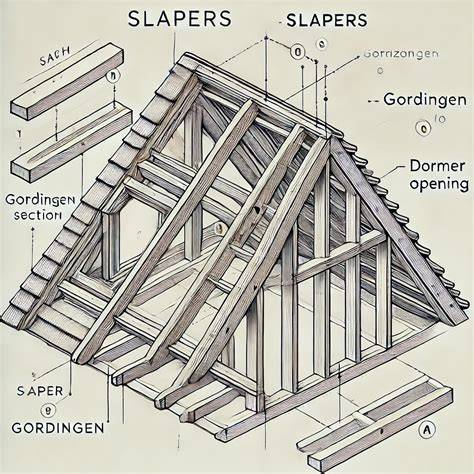 Infographic: overzicht van ladderhaak, panlat, gordingen en sporen