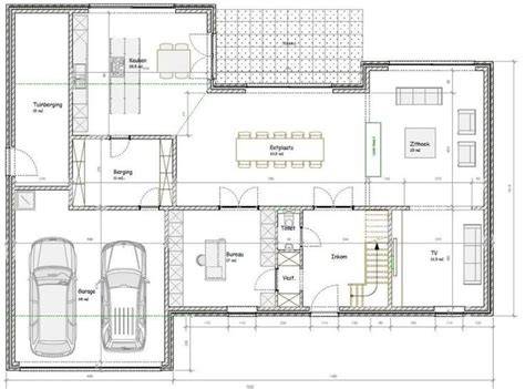 Voorbeeld plattegrond van een landelijk modern huis