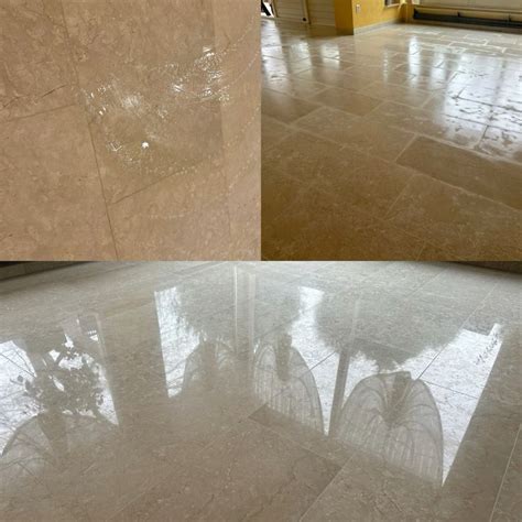 Foto: gepolijste marmeren vloer na professional polishing