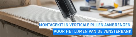 Beeld: Montagekit aanbrengen op trede en neus