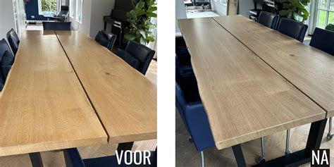 Behandeltekeningen: voor en na olieafwerking op eiken