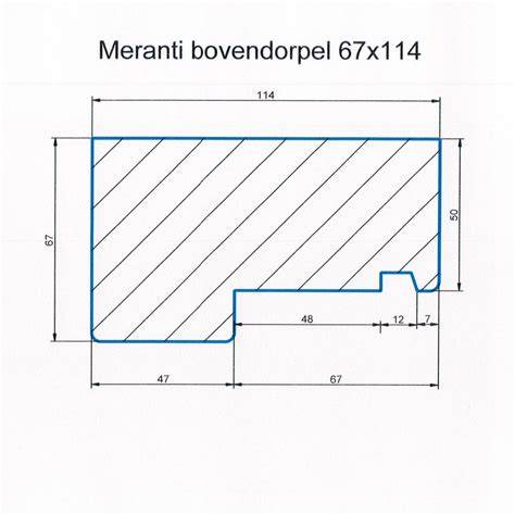 geprofileerde meranti bovendorpel in profiel