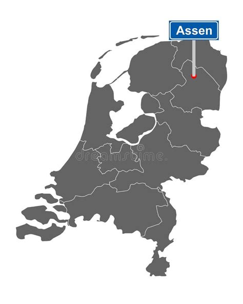 Kaart van Assen met locaties van servicepunten