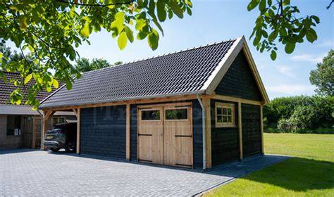 afbeelding: prefab houten garage Geir