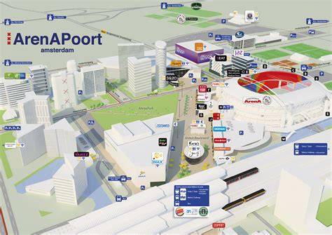 Kaart met parkeervoorzieningen rondom AFAS Live en ArenA