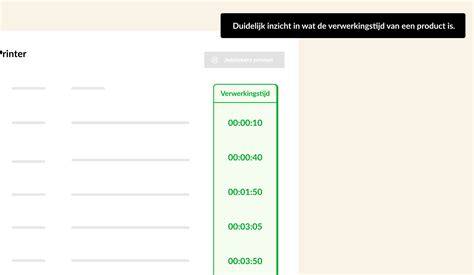 Diagram droogtijden en verwerkingstijd per product