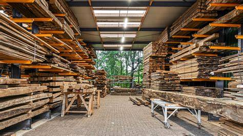 Foto van massieve eikenvloeren in de uitverkoop