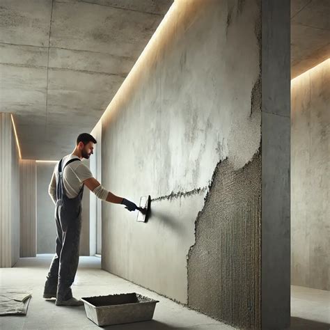 Afbeelding: vakman die beton ciré aanbrengt