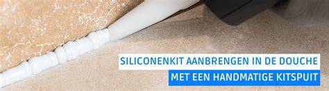 Infographic: stap-voor-stap openen kitkoker en aanbrengen siliconenkit