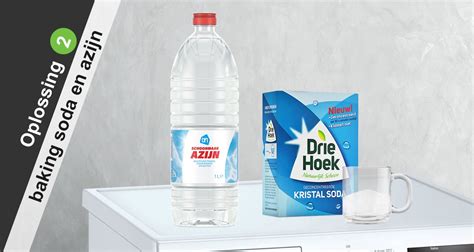 Illustratie van kokend water met soda en baking soda met azijn als huishoudelijke middelen voor het ontstoppen van een afvoer.