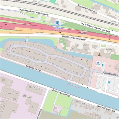 Infografiek: Schematische kaart van SugarCity met locatie Halfweg en voorzieningen