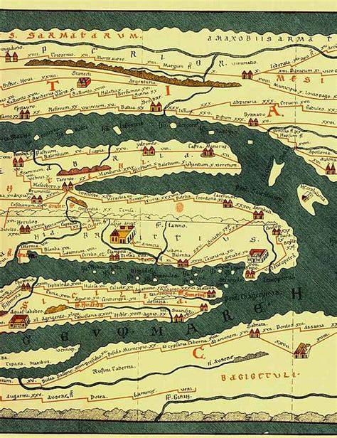 Infographic: Kaart van Romeins wegennetwerk (Tabula Peutingeriana en Itinerarium Antonini)