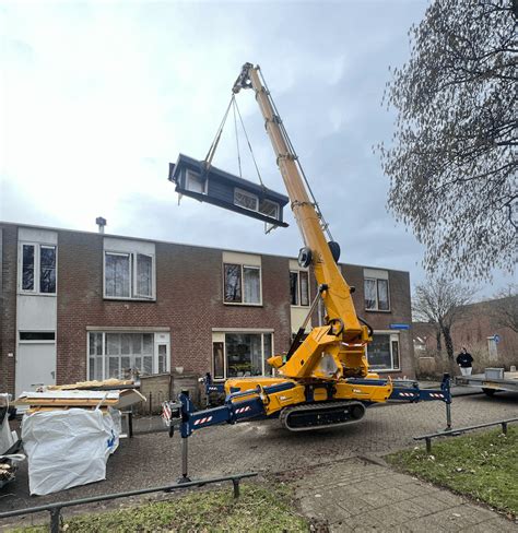 Technische bijzonderheden: kraan op parkeerdek en vijfde verdieping
