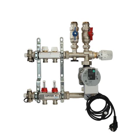 Visualisatie van de E-heater module in de vloerverwarmingsverdeler
