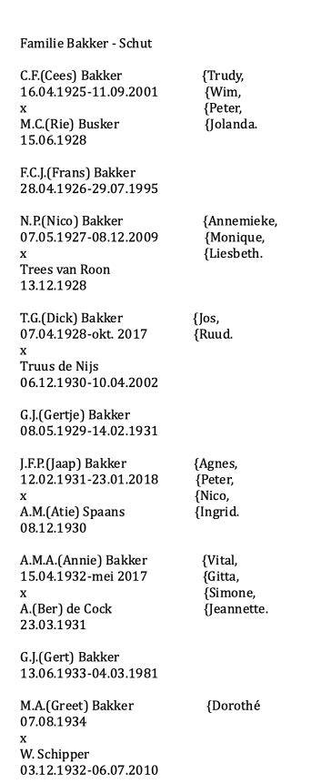 Gedeelde herinneringen en portretten van de familie Schut door de jaren heen.