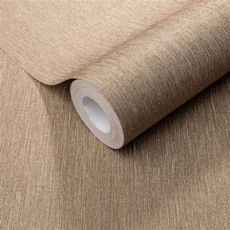 Afbeelding: Leerachtige cognac vliesbehang structuur met warme tinten