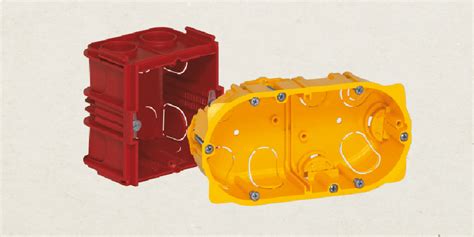 Illustratie van de drie types inbouwdozen: standaard inbouwdoos, aftakdoos en hollewanddoos.