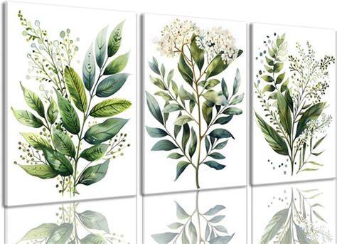 Behangvoorbeelden met bladeren en botanische prints