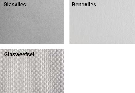 Vergelijking van de textuur van renovlies en glasvezelbehang