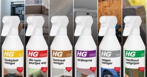 HG reinigingsproducten overzicht infographic