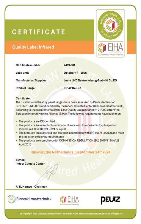 European Quality Label for Infrared Heating-illustratie