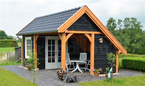 Overzicht van de verschillende onderdelen van een tuinhuis bouwpakket