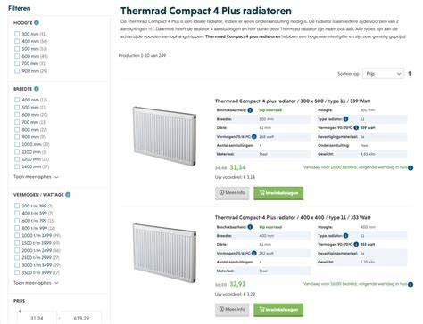 capaciteitsberekening radiator montage