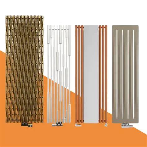Kleur- en afwerkingsvoorbeelden van verticale designradiatoren