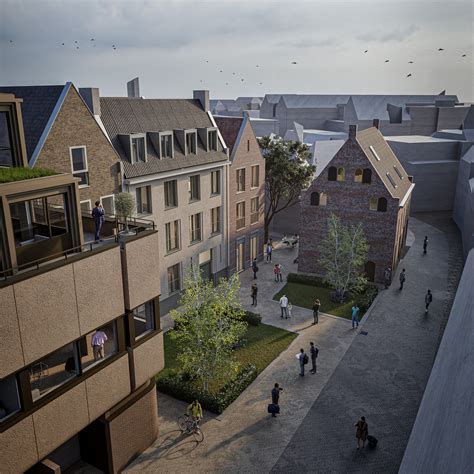 Artistieke impressie van de karakteristieke architectuur van Bavodorp met zijn bakstenen gevels, ornamenten en tuinen.