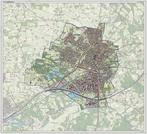 Kaart van Oldenzaal en aangrenzende regio's met servicedichtheid