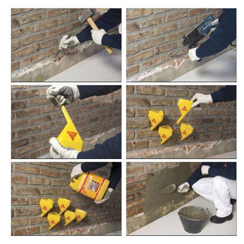 Infographic: Toepassingsstappen van Sika Inertol I op gevelonderkant