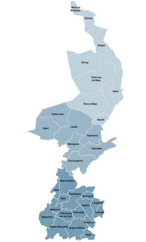 Iconische kaart: Limburg met regio’s waar tuinprojecten gangbaar zijn
