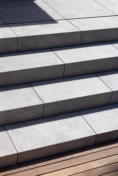 GeoCeramica traptreden en zwembadrand in dezelfde afwerking