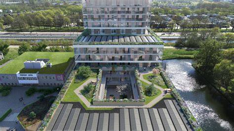 Plattegrond en concepttekeningen van Floating Gardens in Sloterdijk