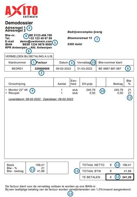 Infographic: Welke gegevens staan op een btw-factuur?