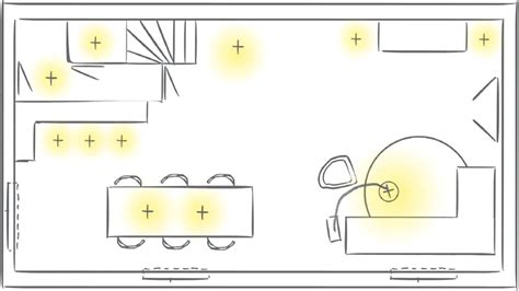 Diagram lichtplan met 2 hoeklampen, kabelroutes en sokkels