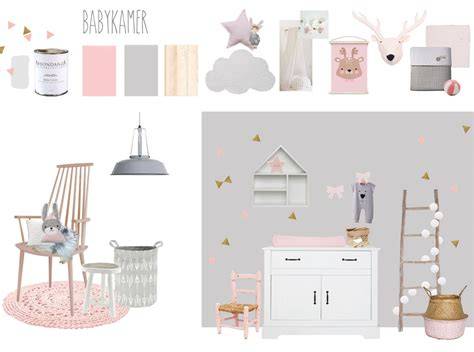 Moodboard: neutrale babykamer met grijze wolkjes behang