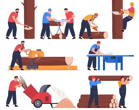 Illustratie: zagen en afwerken van planken