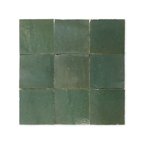 Olive Green Zellige wandtegels - handgemaakt, Fez, Marokko