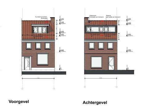 Voorbeeld gevel- en erfgrens tekeningen