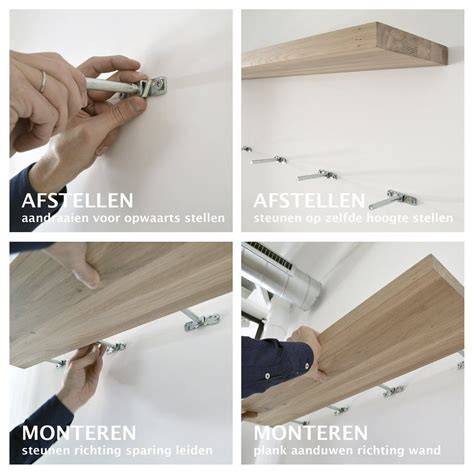 Infographic: “Blinde montage stappenplan voor zwevende plank”