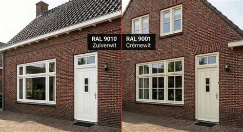 Infographic: Overzicht van RAL-wittonen 9001, 9010, 9016 en voorbeelden van sfeer per tint