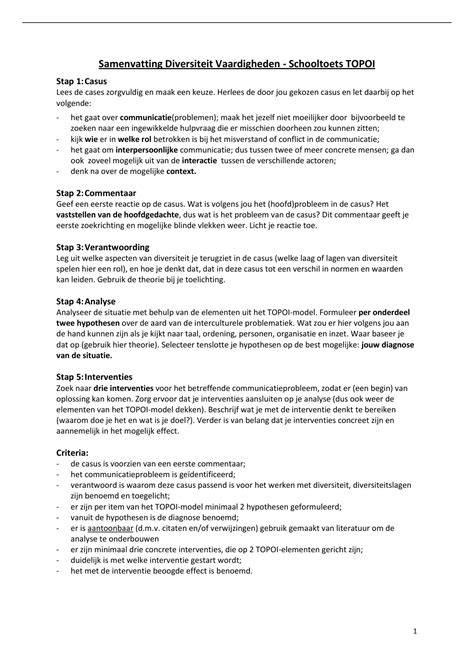 Samenvatting: stappen en contactpunten