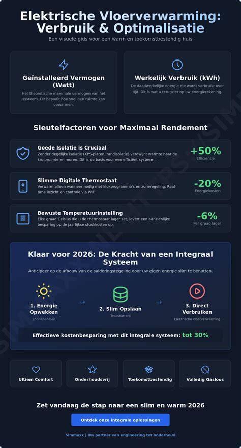 Infographic: Verbruik elektrische vs gasvloerverwarming per dag per m²