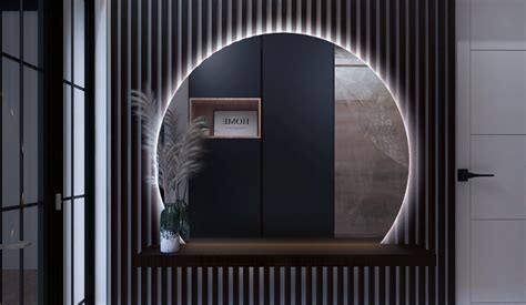 Illustratie van een goed verlichte badkamerspiegel met gelijkmatige lichtverdeling op het gezicht.